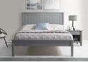 5ft King Size Torre Grey painted wood bed frame, low foot end 4